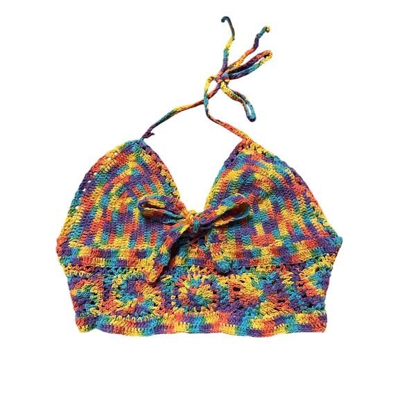 Vintage Crochet Halter Top, Crop Top, Cottagecore, 1960-70s inspired - Picture 1 of 4
